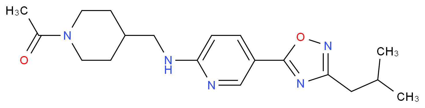 N-[(1-acetyl-4-piperidinyl)methyl]-5-(3-isobutyl-1,2,4-oxadiazol-5-yl)-2-pyridinamine_Molecular_structure_CAS_)