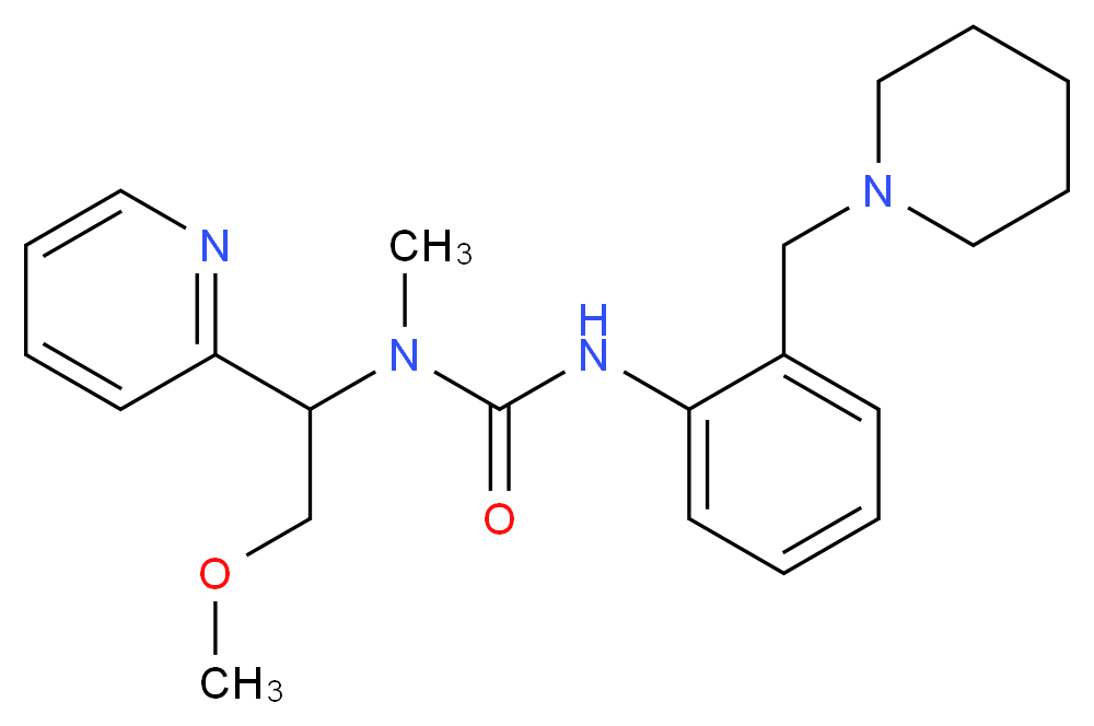 N-(2-methoxy-1-pyridin-2-ylethyl)-N-methyl-N'-[2-(piperidin-1-ylmethyl)phenyl]urea_Molecular_structure_CAS_)