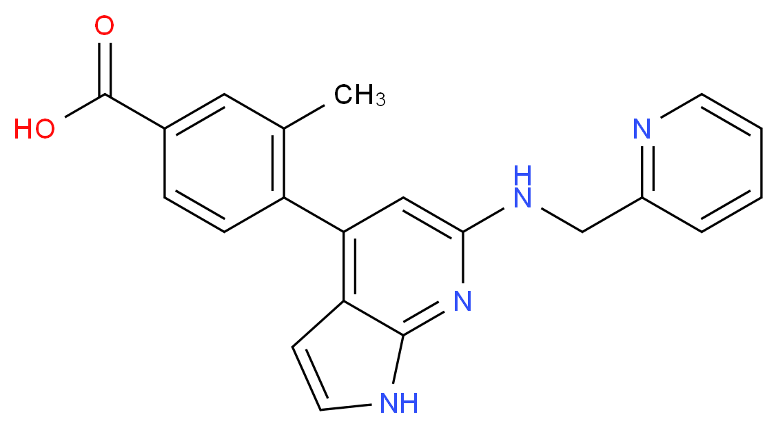 3-methyl-4-{6-[(2-pyridinylmethyl)amino]-1H-pyrrolo[2,3-b]pyridin-4-yl}benzoic acid_Molecular_structure_CAS_)
