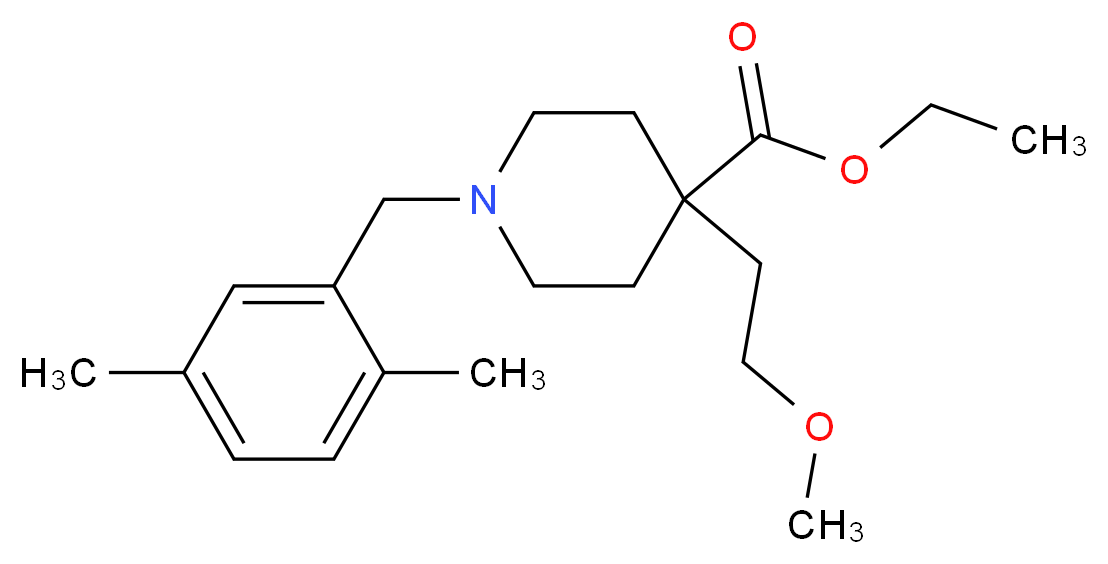ethyl 1-(2,5-dimethylbenzyl)-4-(2-methoxyethyl)-4-piperidinecarboxylate_Molecular_structure_CAS_)