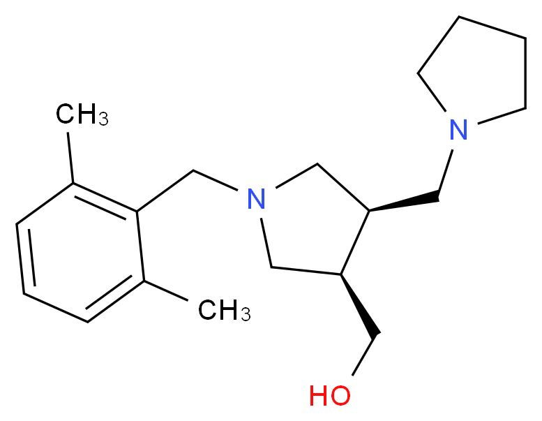 [(3R*,4R*)-1-(2,6-dimethylbenzyl)-4-(pyrrolidin-1-ylmethyl)pyrrolidin-3-yl]methanol_Molecular_structure_CAS_)