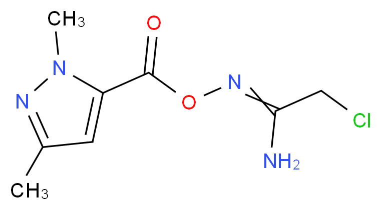 2-chloro-N'-{[(1,3-dimethyl-1H-pyrazol-5-yl)carbonyl]oxy}ethanimidamide_Molecular_structure_CAS_)