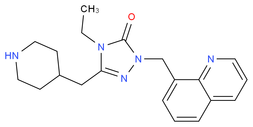 4-ethyl-5-(piperidin-4-ylmethyl)-2-(quinolin-8-ylmethyl)-2,4-dihydro-3H-1,2,4-triazol-3-one_Molecular_structure_CAS_)