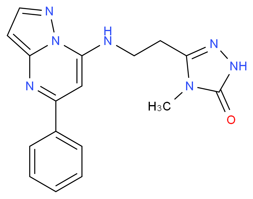 4-methyl-5-{2-[(5-phenylpyrazolo[1,5-a]pyrimidin-7-yl)amino]ethyl}-2,4-dihydro-3H-1,2,4-triazol-3-one_Molecular_structure_CAS_)