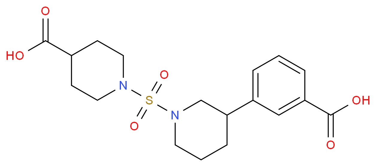 1-{[3-(3-carboxyphenyl)piperidin-1-yl]sulfonyl}piperidine-4-carboxylic acid_Molecular_structure_CAS_)
