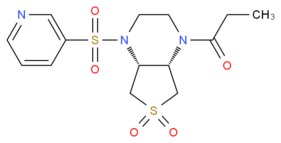 (4aR*,7aS*)-1-propionyl-4-(3-pyridinylsulfonyl)octahydrothieno[3,4-b]pyrazine 6,6-dioxide_Molecular_structure_CAS_)