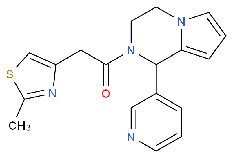 2-[(2-methyl-1,3-thiazol-4-yl)acetyl]-1-(3-pyridinyl)-1,2,3,4-tetrahydropyrrolo[1,2-a]pyrazine_Molecular_structure_CAS_)