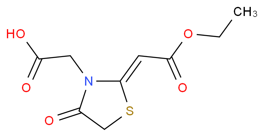 [(2Z)-2-(2-ethoxy-2-oxoethylidene)-4-oxo-1,3-thiazolidin-3-yl]acetic acid_Molecular_structure_CAS_)