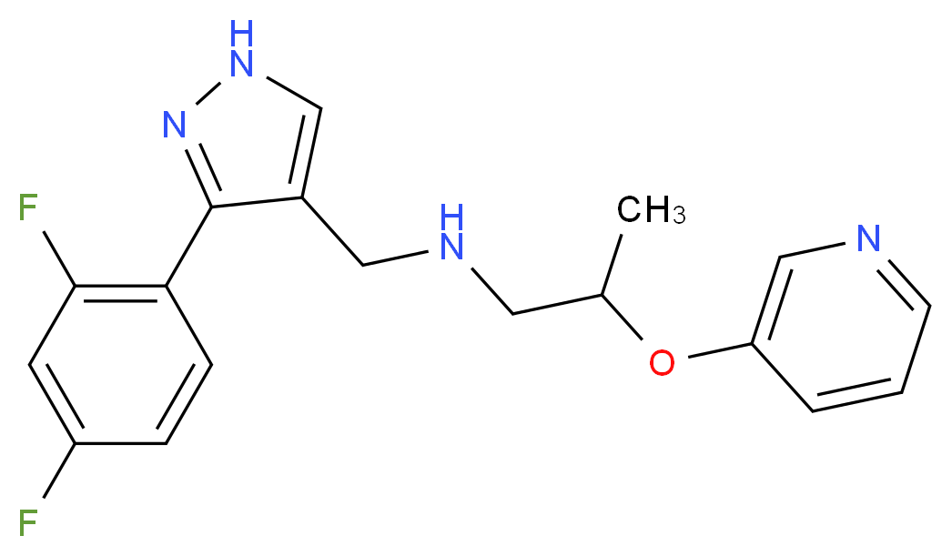 N-{[3-(2,4-difluorophenyl)-1H-pyrazol-4-yl]methyl}-2-(3-pyridinyloxy)-1-propanamine_Molecular_structure_CAS_)