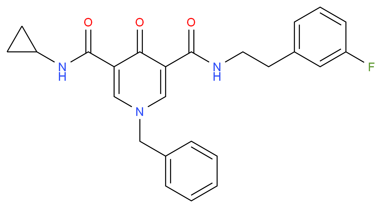 1-benzyl-N-cyclopropyl-N'-[2-(3-fluorophenyl)ethyl]-4-oxo-1,4-dihydro-3,5-pyridinedicarboxamide_Molecular_structure_CAS_)