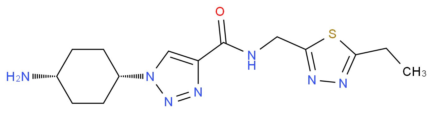 1-(cis-4-aminocyclohexyl)-N-[(5-ethyl-1,3,4-thiadiazol-2-yl)methyl]-1H-1,2,3-triazole-4-carboxamide_Molecular_structure_CAS_)