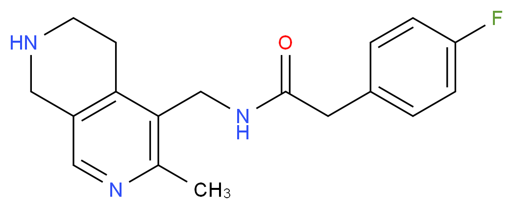 2-(4-fluorophenyl)-N-[(3-methyl-5,6,7,8-tetrahydro-2,7-naphthyridin-4-yl)methyl]acetamide_Molecular_structure_CAS_)
