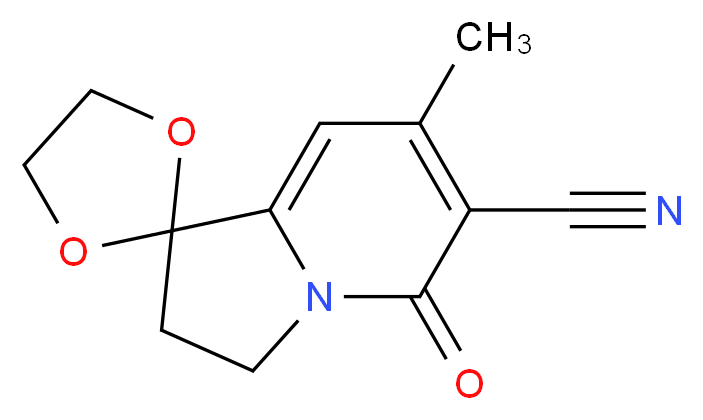 2',3'-Dihydro-7'-methyl-5'-oxo-spiro[1,3-dioxolane-2,1'(5'H)-indolizine]-6'-carbonitrile_Molecular_structure_CAS_58610-64-3)