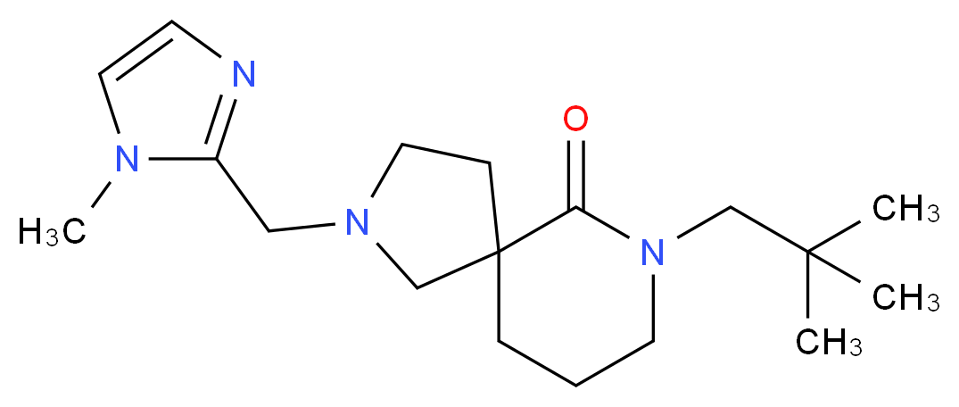 7-(2,2-dimethylpropyl)-2-[(1-methyl-1H-imidazol-2-yl)methyl]-2,7-diazaspiro[4.5]decan-6-one_Molecular_structure_CAS_)