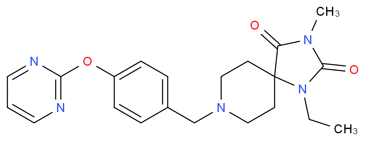 1-ethyl-3-methyl-8-[4-(2-pyrimidinyloxy)benzyl]-1,3,8-triazaspiro[4.5]decane-2,4-dione_Molecular_structure_CAS_)