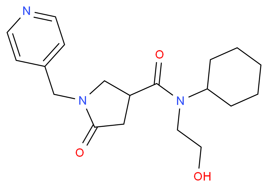 N-cyclohexyl-N-(2-hydroxyethyl)-5-oxo-1-(4-pyridinylmethyl)-3-pyrrolidinecarboxamide_Molecular_structure_CAS_)