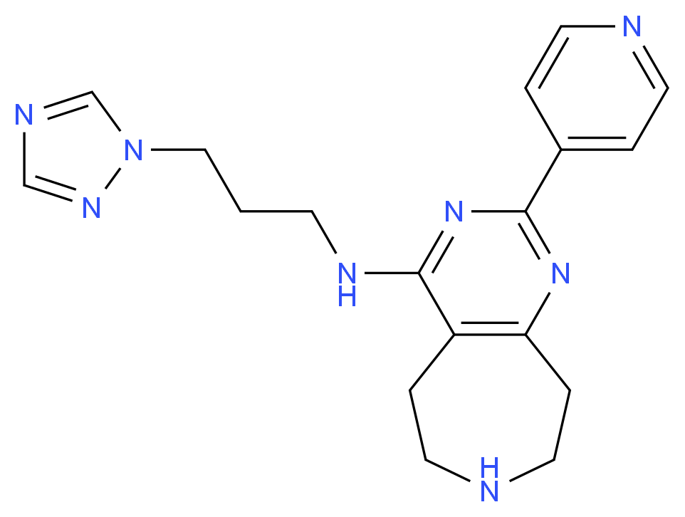 2-pyridin-4-yl-N-[3-(1H-1,2,4-triazol-1-yl)propyl]-6,7,8,9-tetrahydro-5H-pyrimido[4,5-d]azepin-4-amine_Molecular_structure_CAS_)
