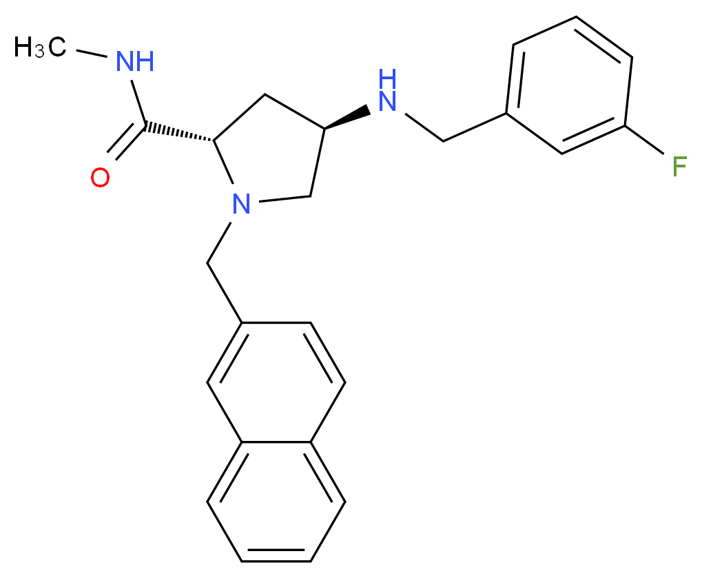 (4R)-4-[(3-fluorobenzyl)amino]-N-methyl-1-(2-naphthylmethyl)-L-prolinamide_Molecular_structure_CAS_)