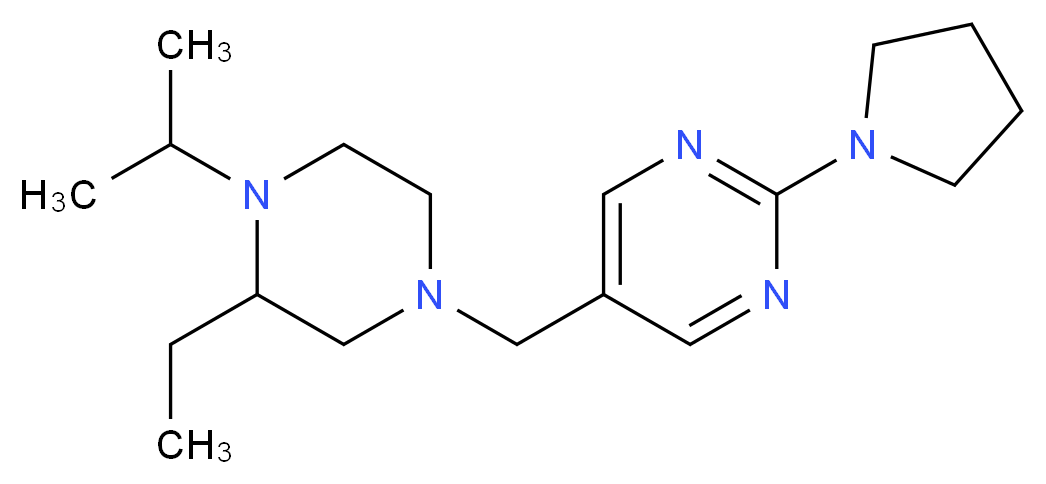 5-[(3-ethyl-4-isopropyl-1-piperazinyl)methyl]-2-(1-pyrrolidinyl)pyrimidine_Molecular_structure_CAS_)
