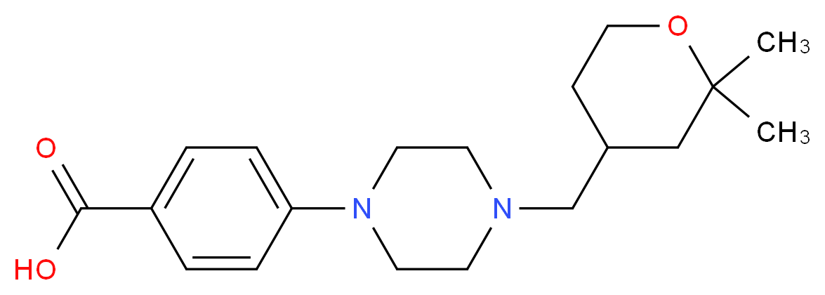 4-{4-[(2,2-dimethyltetrahydro-2H-pyran-4-yl)methyl]piperazin-1-yl}benzoic acid_Molecular_structure_CAS_)