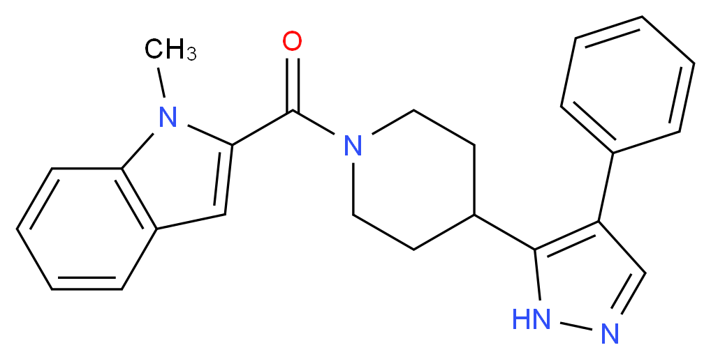 1-methyl-2-{[4-(4-phenyl-1H-pyrazol-5-yl)-1-piperidinyl]carbonyl}-1H-indole_Molecular_structure_CAS_)