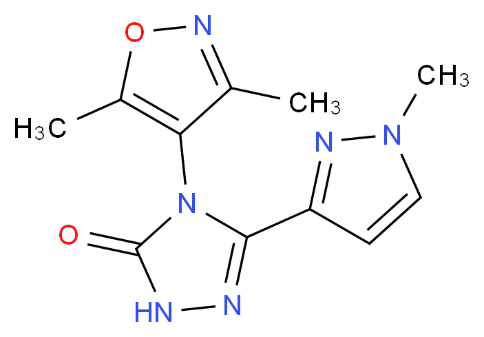 4-(3,5-dimethylisoxazol-4-yl)-5-(1-methyl-1H-pyrazol-3-yl)-2,4-dihydro-3H-1,2,4-triazol-3-one_Molecular_structure_CAS_)