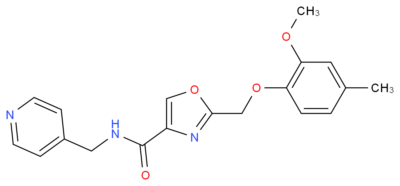2-[(2-methoxy-4-methylphenoxy)methyl]-N-(4-pyridinylmethyl)-1,3-oxazole-4-carboxamide_Molecular_structure_CAS_)