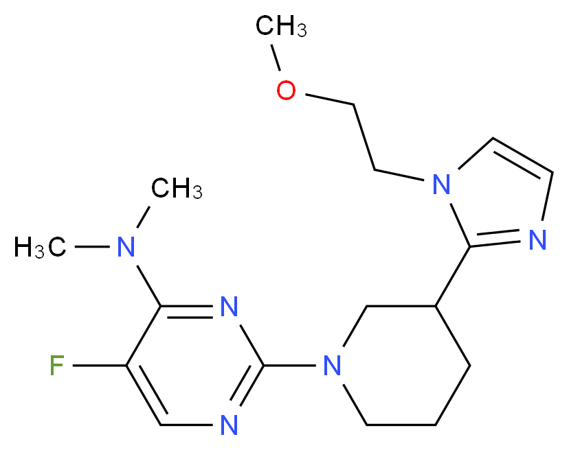 5-fluoro-2-{3-[1-(2-methoxyethyl)-1H-imidazol-2-yl]piperidin-1-yl}-N,N-dimethylpyrimidin-4-amine_Molecular_structure_CAS_)