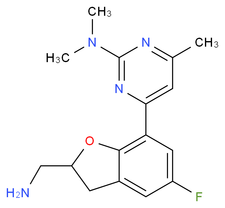 4-[2-(aminomethyl)-5-fluoro-2,3-dihydro-1-benzofuran-7-yl]-N,N,6-trimethylpyrimidin-2-amine_Molecular_structure_CAS_)