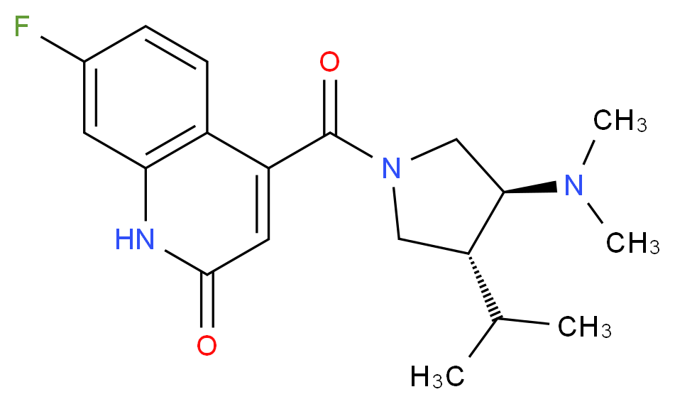 4-{[(3S*,4R*)-3-(dimethylamino)-4-isopropyl-1-pyrrolidinyl]carbonyl}-7-fluoro-2(1H)-quinolinone_Molecular_structure_CAS_)