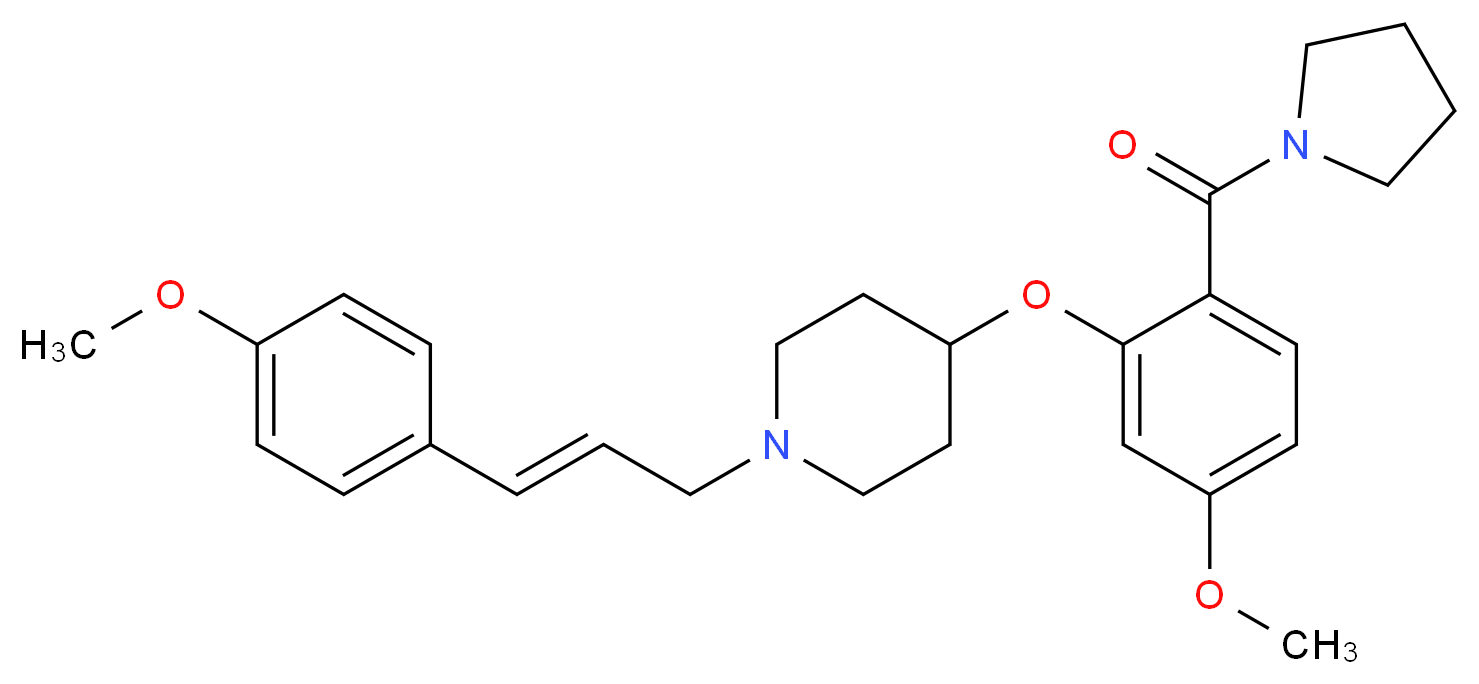 1-[(2E)-3-(4-methoxyphenyl)-2-propen-1-yl]-4-[5-methoxy-2-(1-pyrrolidinylcarbonyl)phenoxy]piperidine_Molecular_structure_CAS_)
