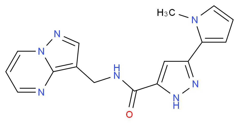 3-(1-methyl-1H-pyrrol-2-yl)-N-(pyrazolo[1,5-a]pyrimidin-3-ylmethyl)-1H-pyrazole-5-carboxamide_Molecular_structure_CAS_)