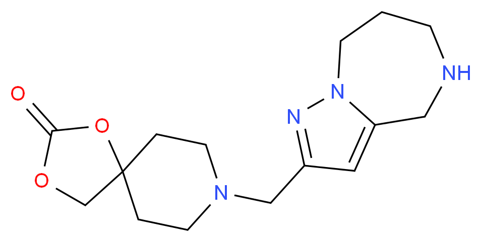 8-(5,6,7,8-tetrahydro-4H-pyrazolo[1,5-a][1,4]diazepin-2-ylmethyl)-1,3-dioxa-8-azaspiro[4.5]decan-2-one_Molecular_structure_CAS_)