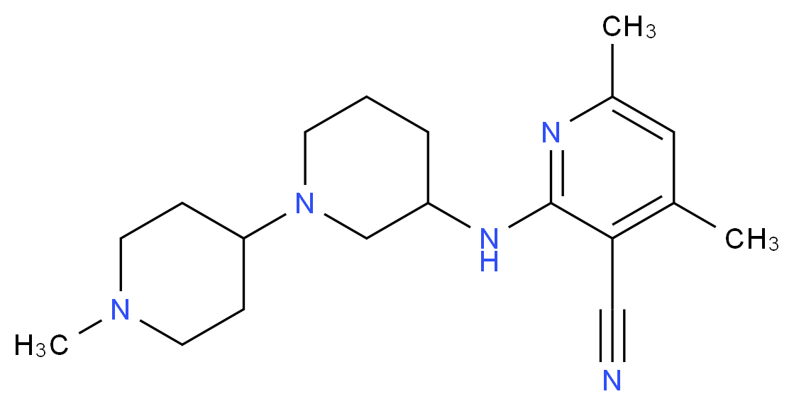 4,6-dimethyl-2-[(1'-methyl-1,4'-bipiperidin-3-yl)amino]nicotinonitrile_Molecular_structure_CAS_)