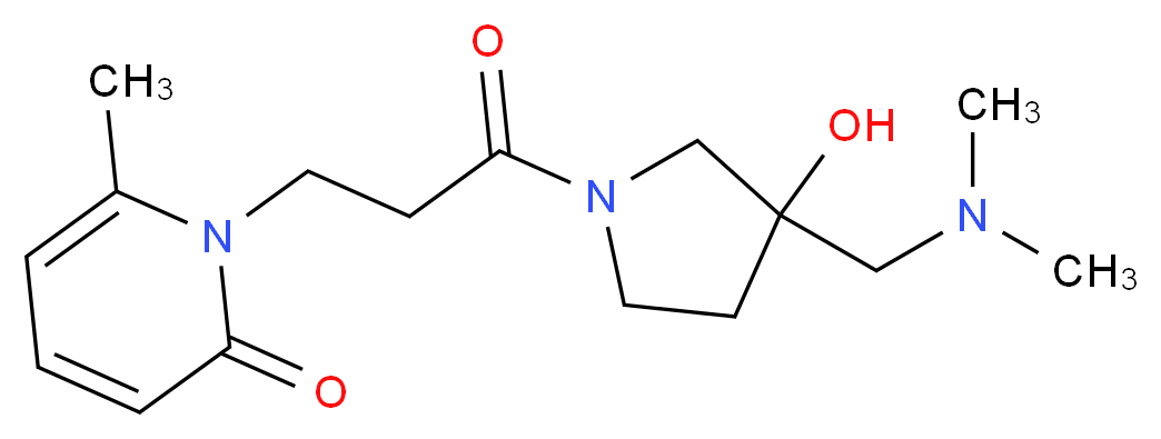 1-(3-{3-[(dimethylamino)methyl]-3-hydroxypyrrolidin-1-yl}-3-oxopropyl)-6-methylpyridin-2(1H)-one_Molecular_structure_CAS_)
