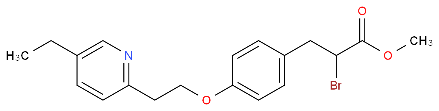 2-Bromo-3-[4-(2-(5-ethyl-2-pyridyl)ethoxy)phenyl]propionic acid methyl ester_Molecular_structure_CAS_105355-25-7)