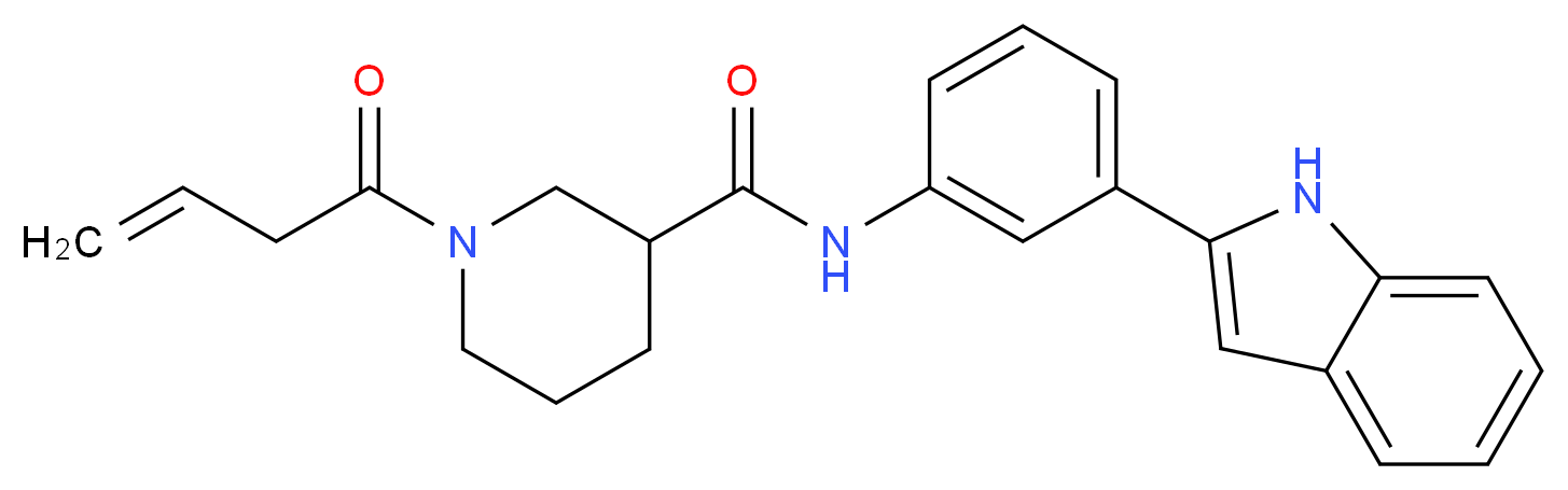 1-(3-butenoyl)-N-[3-(1H-indol-2-yl)phenyl]-3-piperidinecarboxamide_Molecular_structure_CAS_)