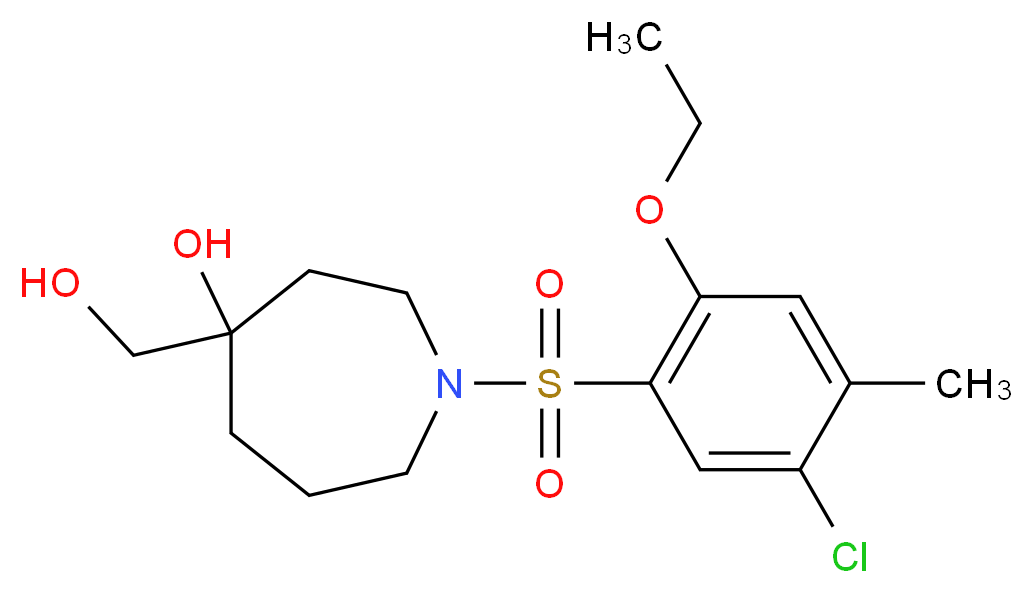 1-[(5-chloro-2-ethoxy-4-methylphenyl)sulfonyl]-4-(hydroxymethyl)-4-azepanol_Molecular_structure_CAS_)