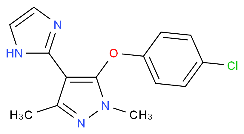 5-(4-chlorophenoxy)-4-(1H-imidazol-2-yl)-1,3-dimethyl-1H-pyrazole_Molecular_structure_CAS_)
