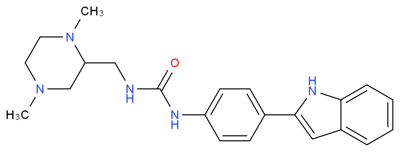 N-[(1,4-dimethylpiperazin-2-yl)methyl]-N'-[4-(1H-indol-2-yl)phenyl]urea_Molecular_structure_CAS_)