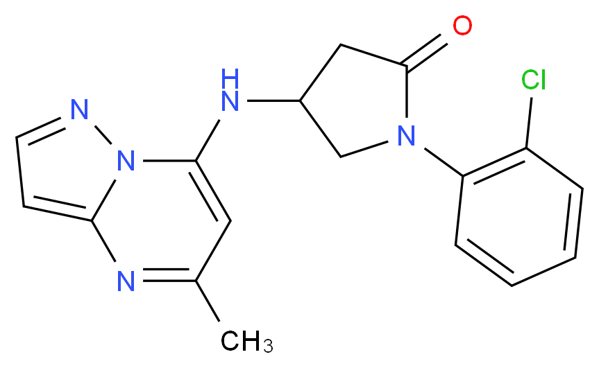 1-(2-chlorophenyl)-4-[(5-methylpyrazolo[1,5-a]pyrimidin-7-yl)amino]-2-pyrrolidinone_Molecular_structure_CAS_)