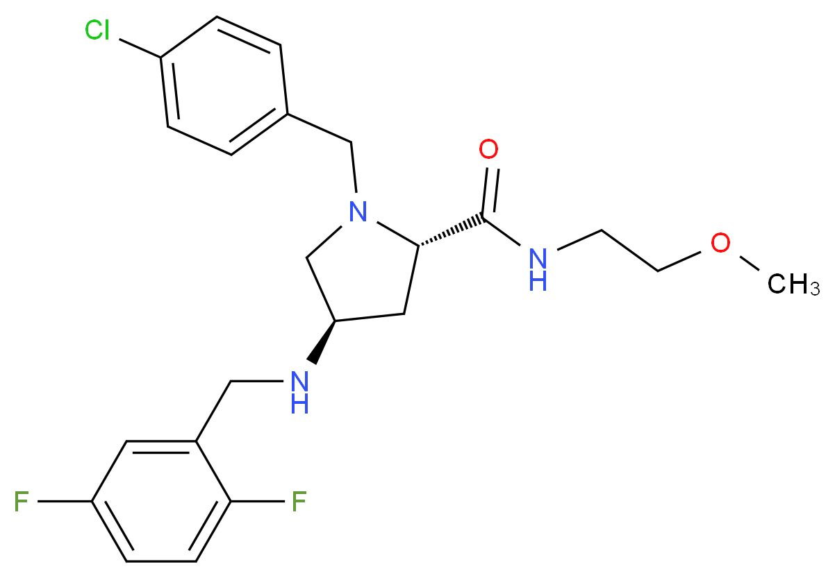 (4R)-1-(4-chlorobenzyl)-4-[(2,5-difluorobenzyl)amino]-N-(2-methoxyethyl)-L-prolinamide_Molecular_structure_CAS_)