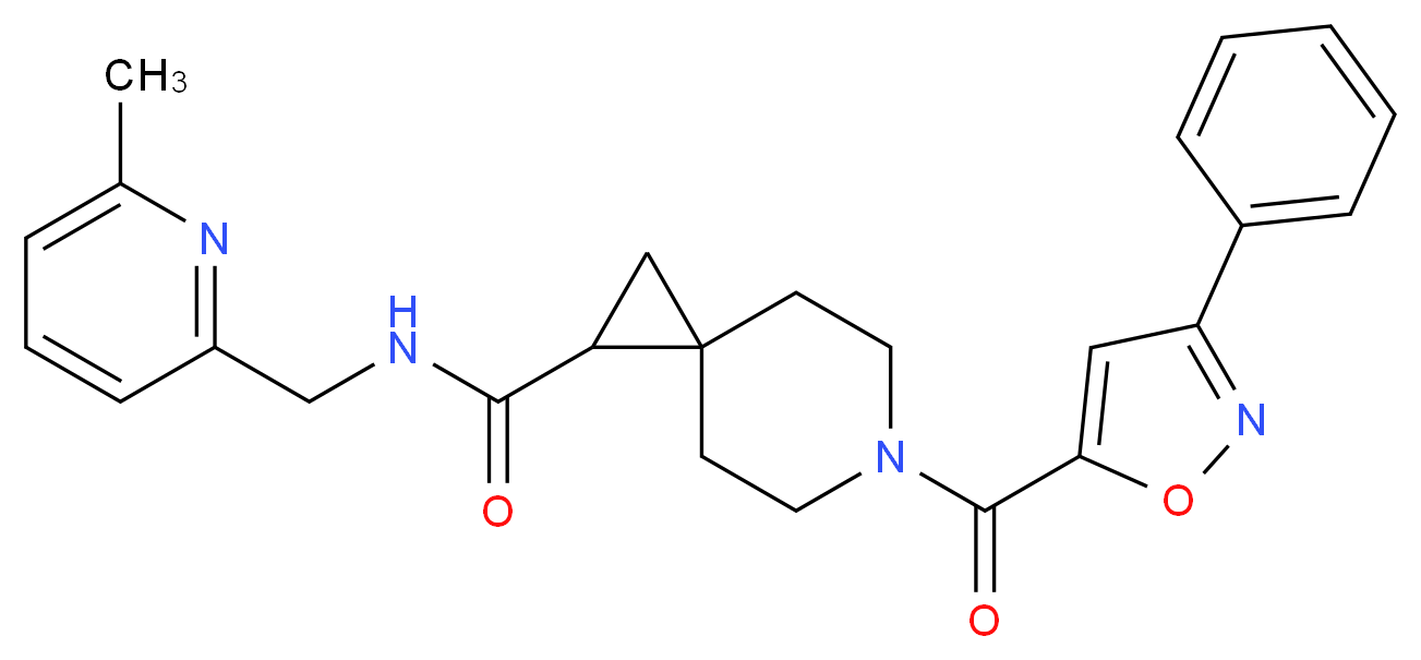 N-[(6-methyl-2-pyridinyl)methyl]-6-[(3-phenyl-5-isoxazolyl)carbonyl]-6-azaspiro[2.5]octane-1-carboxamide_Molecular_structure_CAS_)