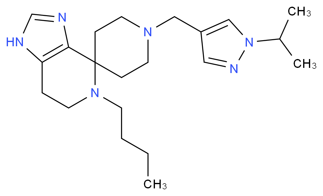 5-butyl-1'-[(1-isopropyl-1H-pyrazol-4-yl)methyl]-1,5,6,7-tetrahydrospiro[imidazo[4,5-c]pyridine-4,4'-piperidine]_Molecular_structure_CAS_)