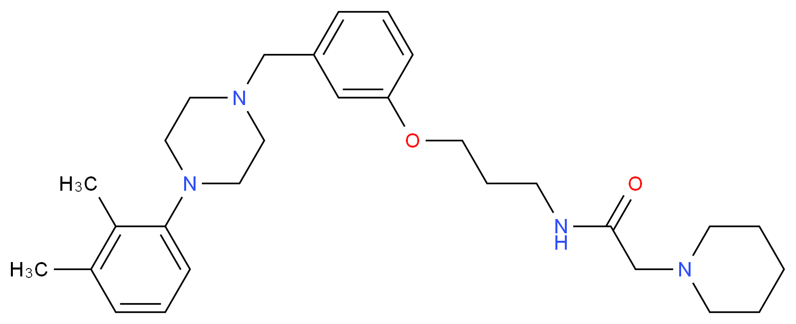 N-[3-(3-{[4-(2,3-dimethylphenyl)-1-piperazinyl]methyl}phenoxy)propyl]-2-(1-piperidinyl)acetamide_Molecular_structure_CAS_)