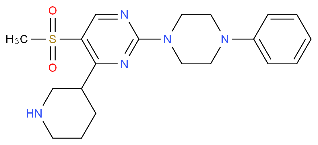 5-(methylsulfonyl)-2-(4-phenylpiperazin-1-yl)-4-piperidin-3-ylpyrimidine_Molecular_structure_CAS_)