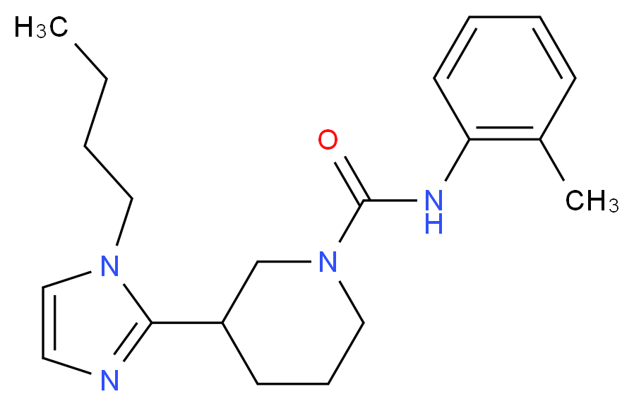 3-(1-butyl-1H-imidazol-2-yl)-N-(2-methylphenyl)-1-piperidinecarboxamide_Molecular_structure_CAS_)