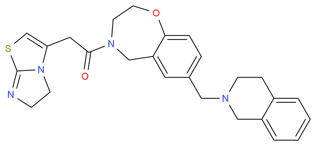 4-(5,6-dihydroimidazo[2,1-b][1,3]thiazol-3-ylacetyl)-7-(3,4-dihydro-2(1H)-isoquinolinylmethyl)-2,3,4,5-tetrahydro-1,4-benzoxazepine_Molecular_structure_CAS_)
