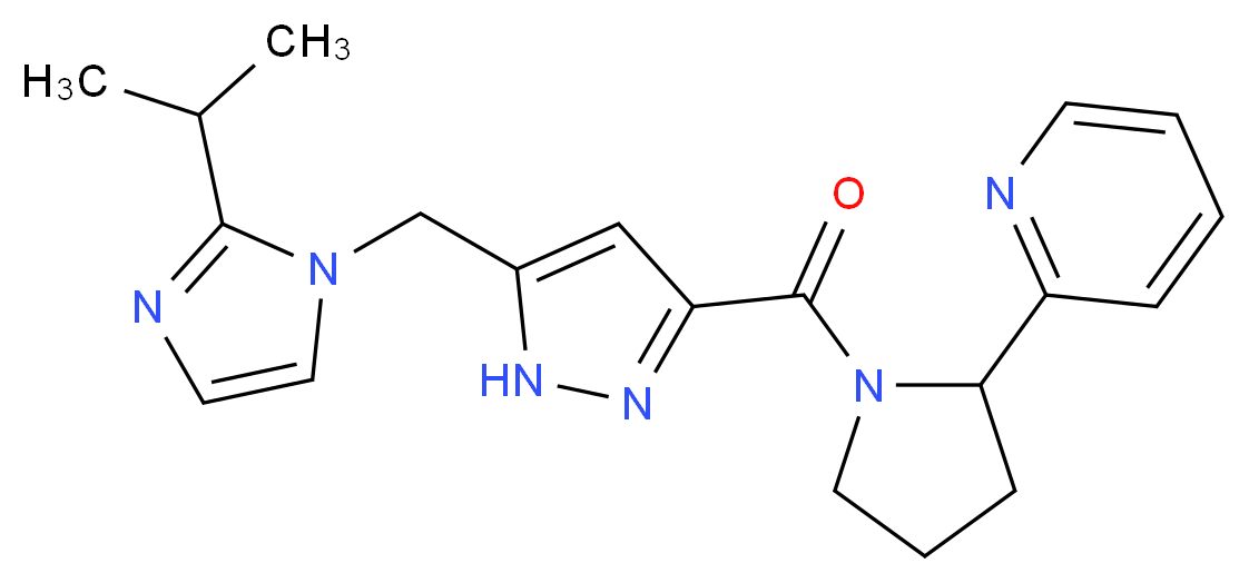 2-[1-({5-[(2-isopropyl-1H-imidazol-1-yl)methyl]-1H-pyrazol-3-yl}carbonyl)-2-pyrrolidinyl]pyridine_Molecular_structure_CAS_)