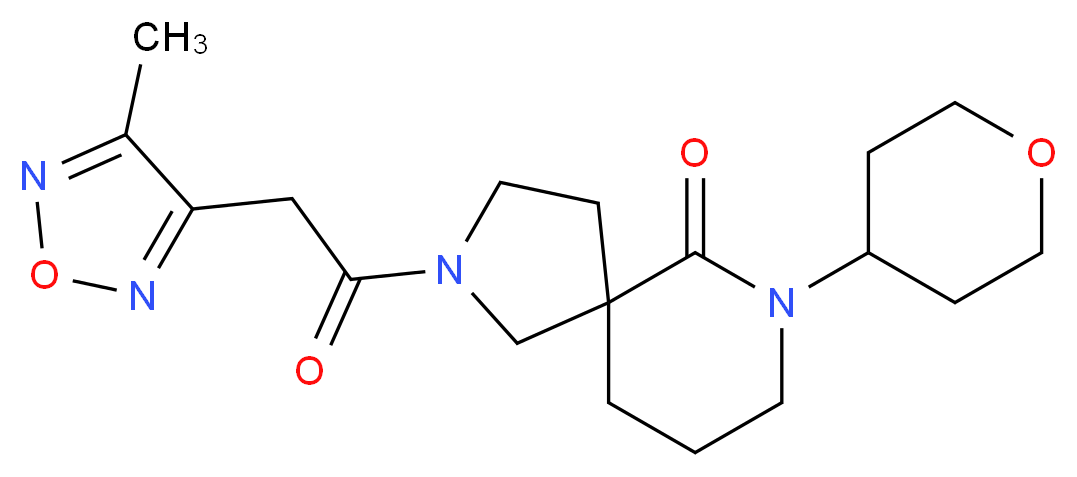 2-[(4-methyl-1,2,5-oxadiazol-3-yl)acetyl]-7-(tetrahydro-2H-pyran-4-yl)-2,7-diazaspiro[4.5]decan-6-one_Molecular_structure_CAS_)